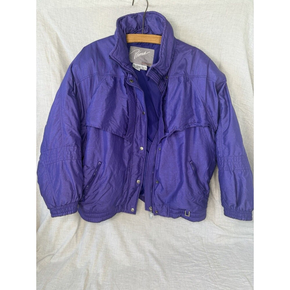 Vintage 80s Prima Boulder Colorado Women's Purple Ski Winter Jacket Coat Size L